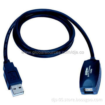 USB 2.0 Extension 5m Cable, High Performance, Compliant with RoHS Directive